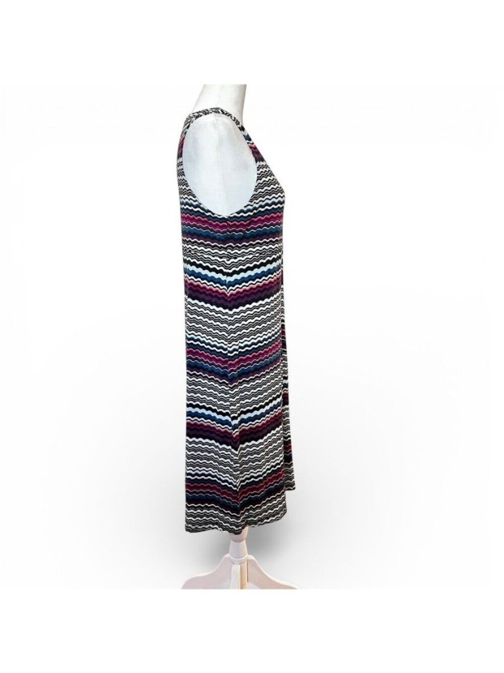 Athleta Women Sz M Dress Santorini Midi Stripe Travel Euro Summer Coastal Beach - Picture 4 of 10